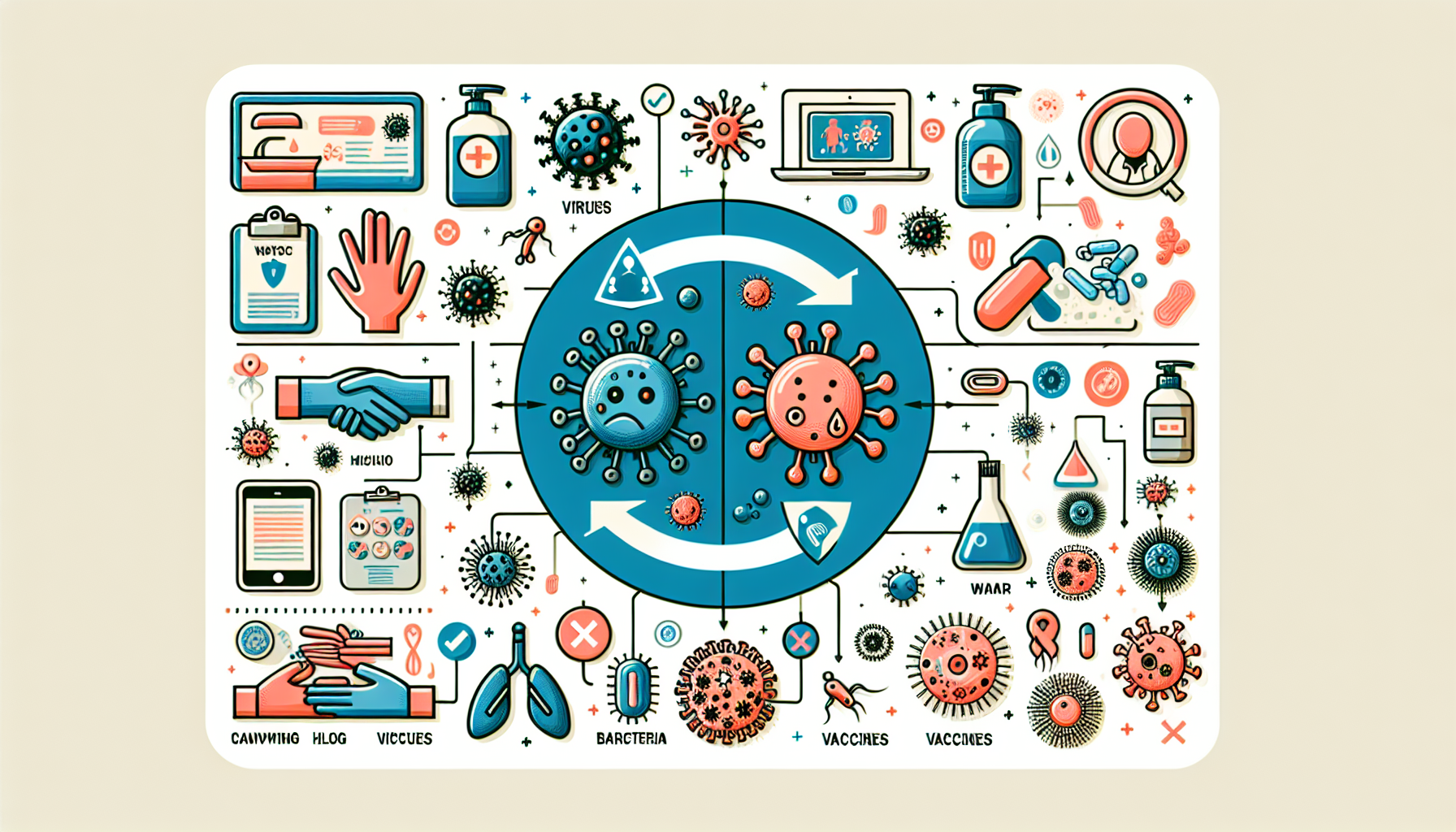 바이러스와 세균 감염병의 차이점 및 예방 방법 이해하기