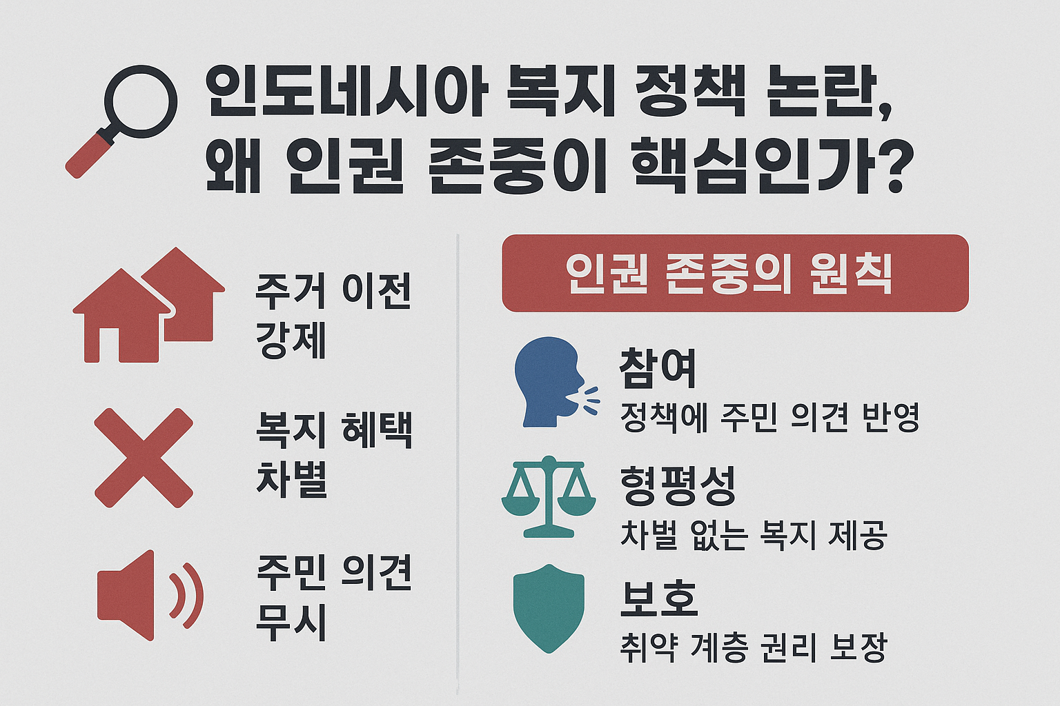 인도네시아 복지 정책 논란에서 배우는 인권 존중의 중요성